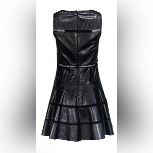 Tibi black leather dress